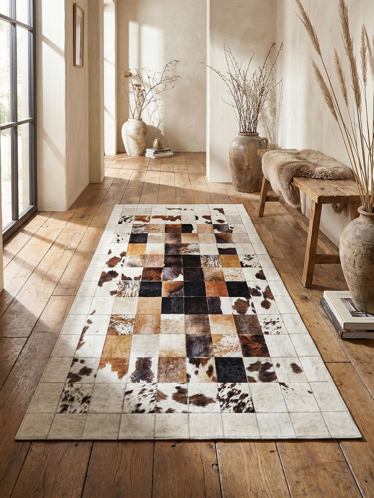 TEPPICH Wohnzimmer Patchwork Pflegeleicht Waschbar OEKO-TEX Weiß 80x150 cm Schadstoffgeprüft – PIZOL - Weiß, Textil (80/150cm) - KADIMA DESIGN
