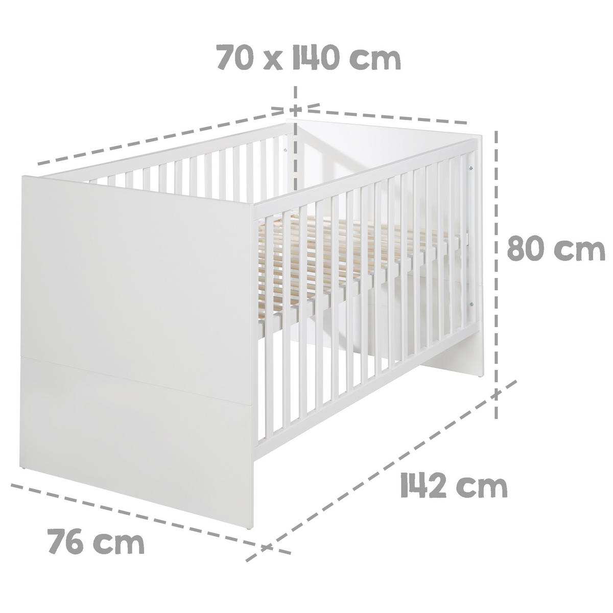 BABYZIMMER-SET Lilo 2-teilig - Weiß, Holzwerkstoff (117.5/144cm) - Roba