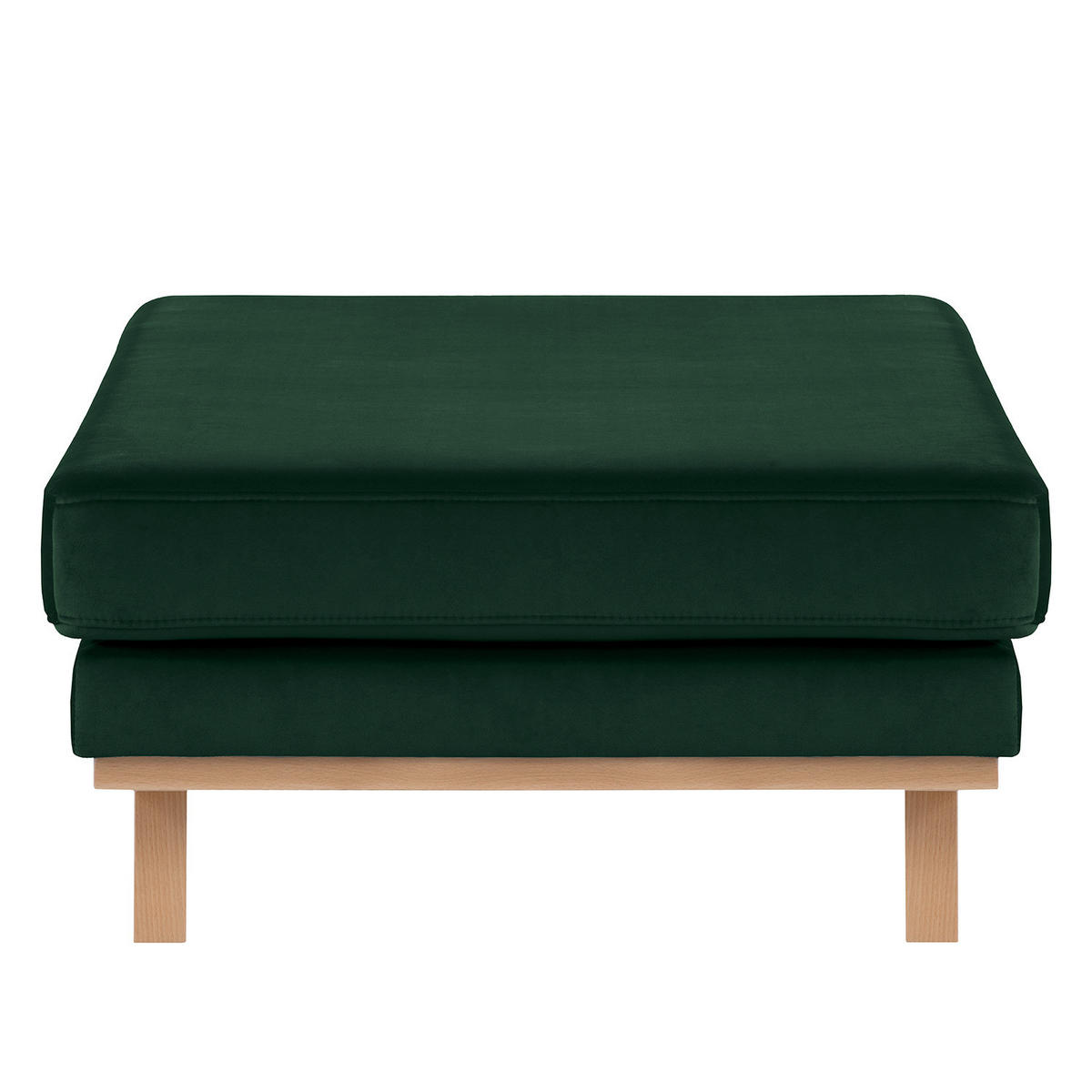 POLSTERHOCKER - Buchefarben/Grün, Buchenholz/Textil (85/43/60cm) - home24