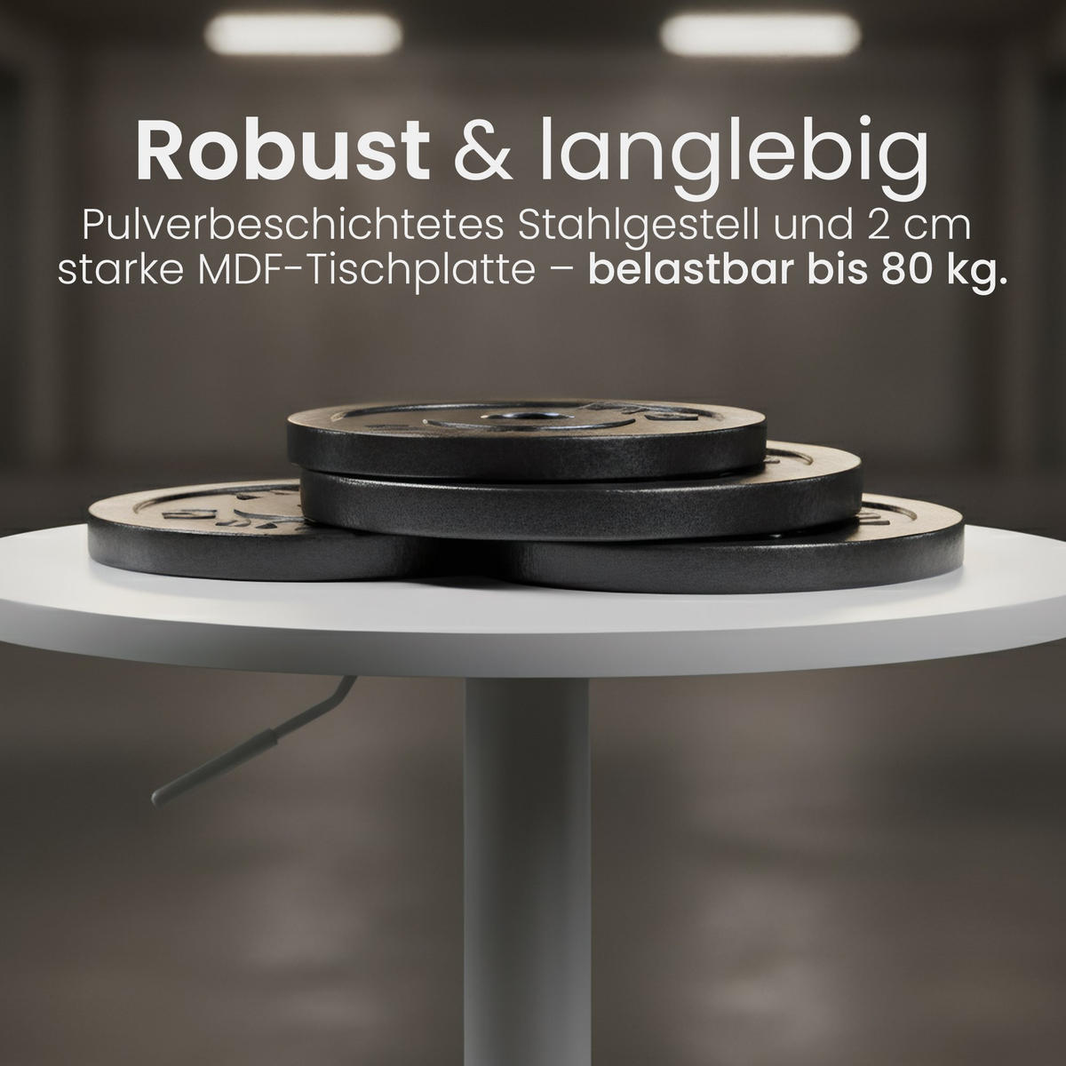 STEHTISCH rund 52 cm Holz Weiß/Weiß - Weiß, Holz/Metall (52/52/70cm) - CLP