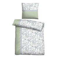 BETTWÄSCHE-GARNITUR Mikrofaser Paisley pistaziengrün, 135x200 cm + 80x80 cm - Hellgrün, Textil (135/200cm) - Castell