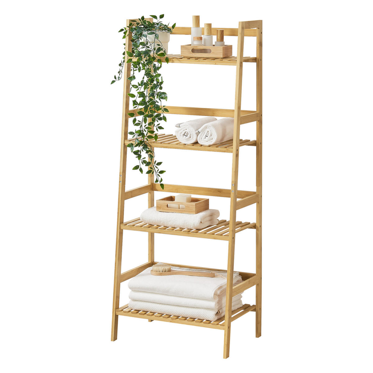 LEITERREGAL Vinje - Naturfarben, Holz (48/123/32cm) - [en.casa]