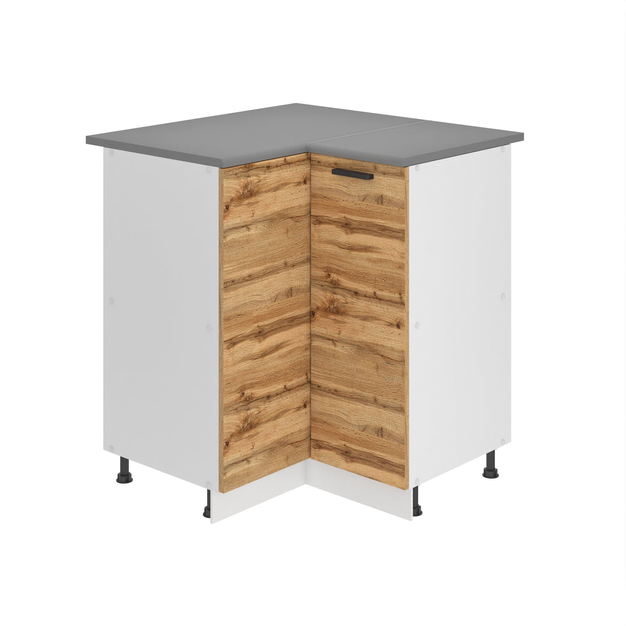 KÜCHENUNTERSCHRANK 90 cm SNP mit Arbeitsplatte, mit 1 Tür, Wotan-Eiche - Braun, Holz (90/85/90cm) - B BELINI GROUP