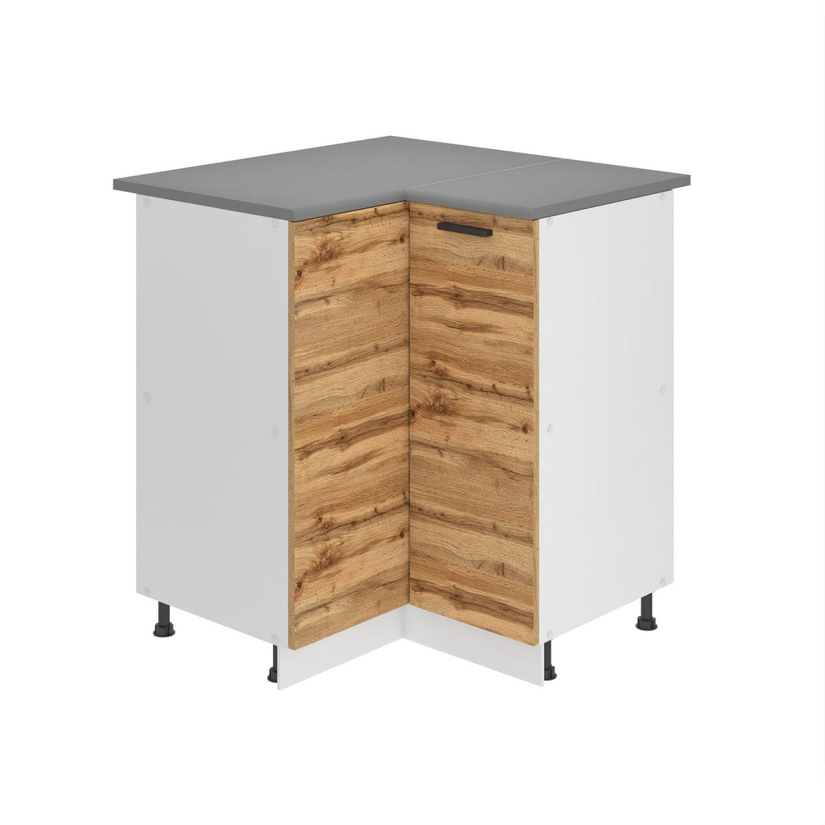 KÜCHENUNTERSCHRANK 90 cm SNP mit Arbeitsplatte, mit 1 Tür, Wotan-Eiche - Braun, Holz (90/85/90cm) - B BELINI GROUP