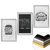 WANDBILDER 3er Set - 40x60 cm Silberner Rahmen - Grafiken, Lebensmittel, kulinarische Slogans - Silberfarben, Kunststoff (40/60cm) - ArtPrintCave