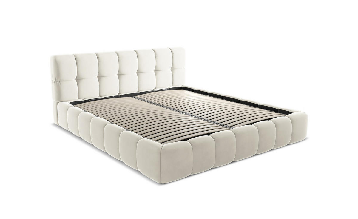 POLSTERBETT mit Bettkasten und Lattenrost 210x215 Gelb - Currygelb/Gelb, Kunststoff/Textil (160/200cm) - Makamii