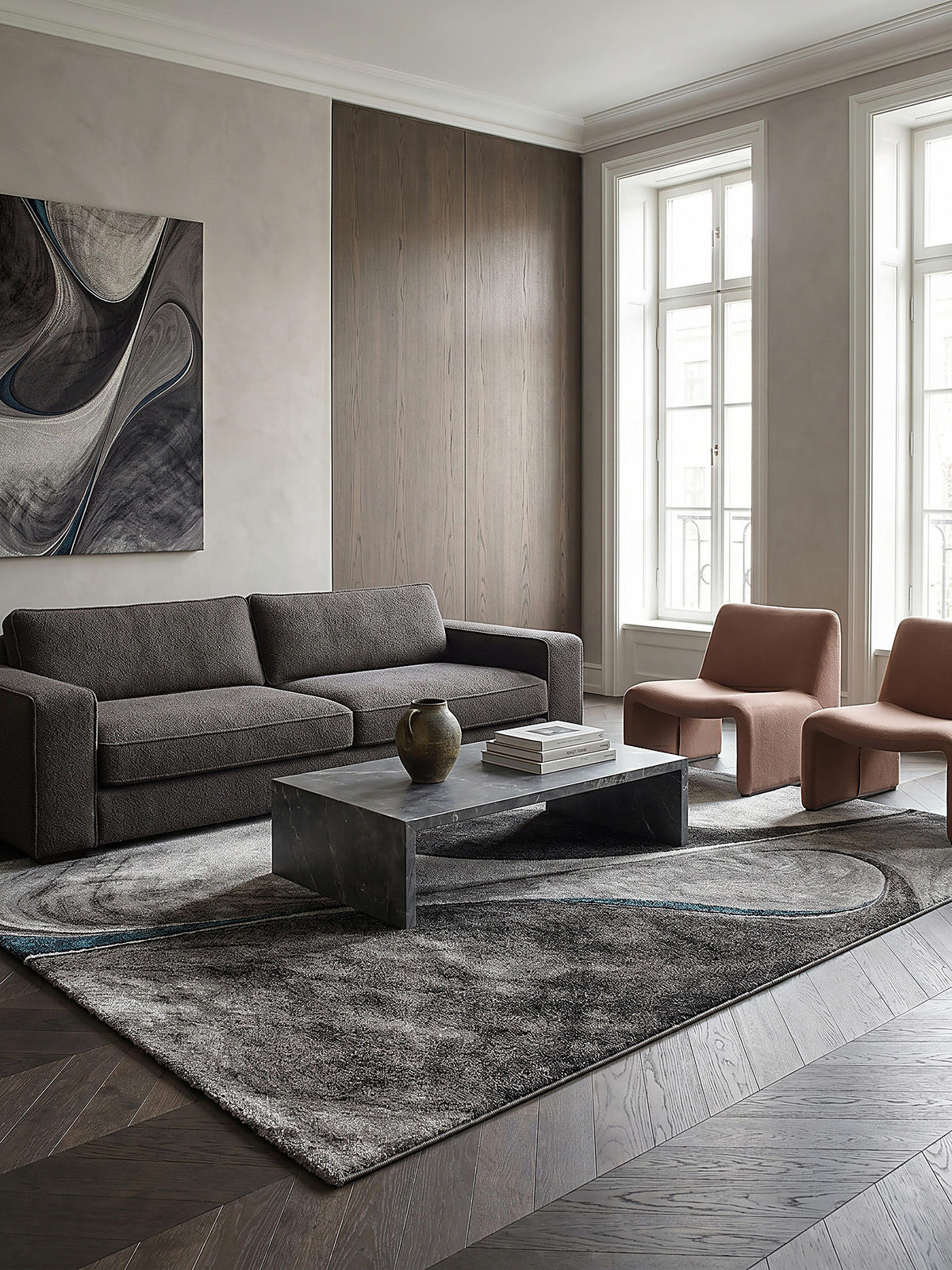 KURZFLORTEPPICH Abstrakt BIENO Polypropylen Grau 160 x 230 cm - Grau, Textil (160/230cm) - KADIMA DESIGN