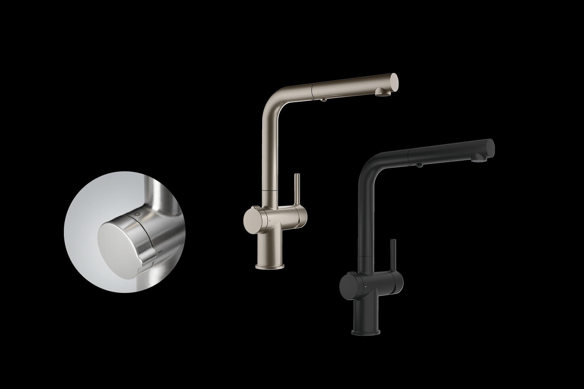 Armatur in silber und schwarz von Franke