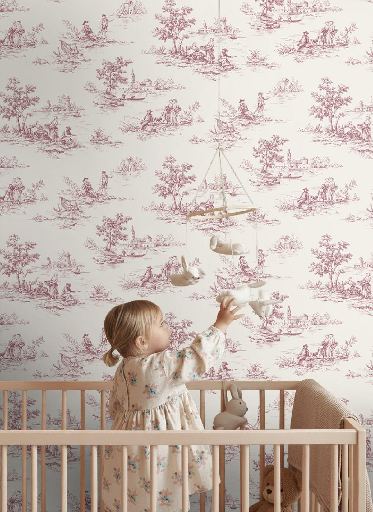 TAPETE Toile de Jouy 50 x 900 cm - Weiß, Papier (50/900cm) - ESTAhome