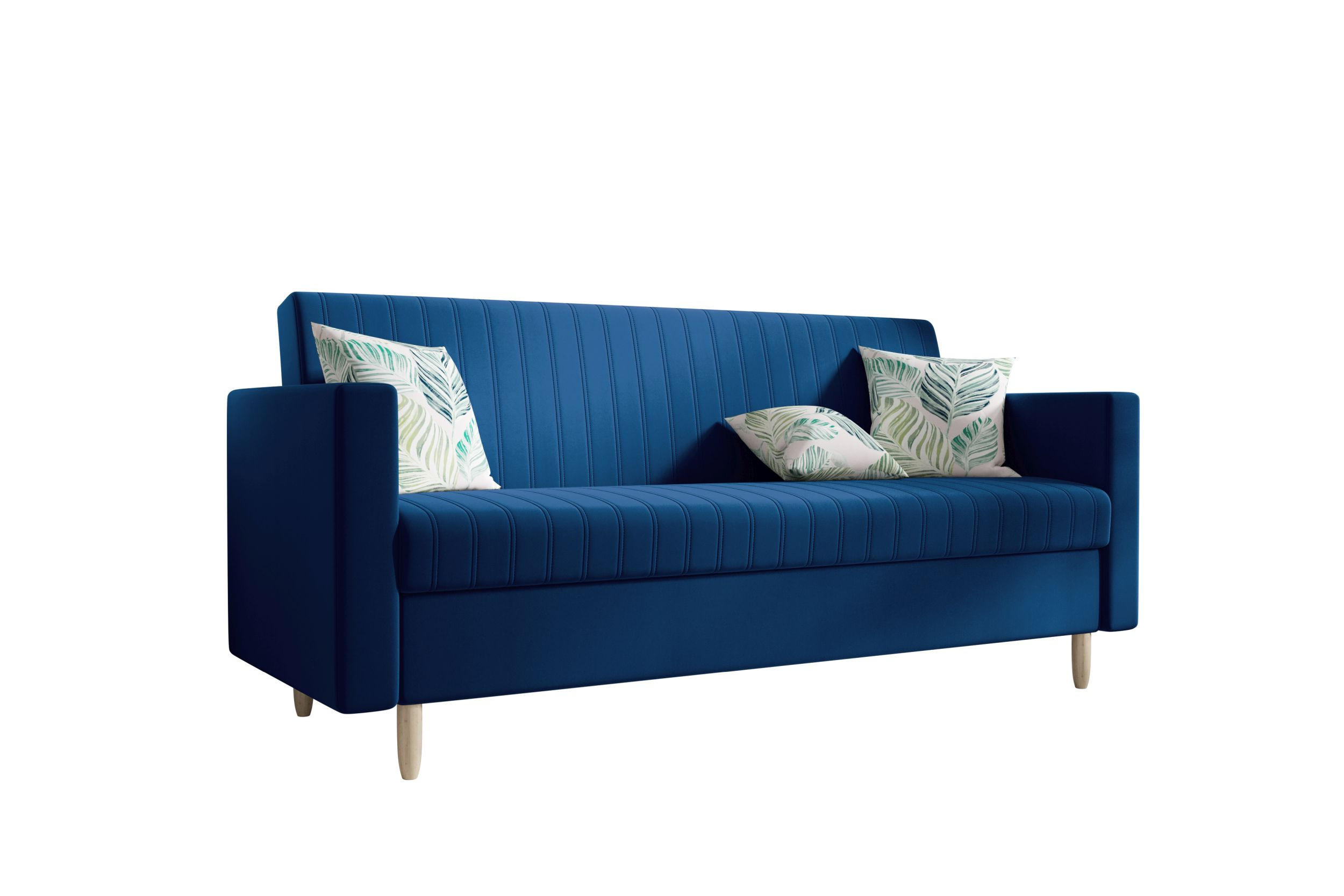 SOFA MELISA mit Schlaffunktion RIVIERA 81 mit Stauraum - Dunkelblau, Textil (87/95/216cm) - Bedante