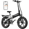 E-BIKE Klapprad BK10S1 20"×4.0", 624 Wh, 7-Gang, Aluminiumrahmen - Weiß, Metall (38cm) - HITWAY