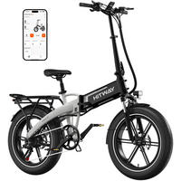 E-BIKE Klapprad BK10S1 20"×4.0", 624 Wh, 7-Gang, Aluminiumrahmen - Weiß, Metall (38cm) - HITWAY