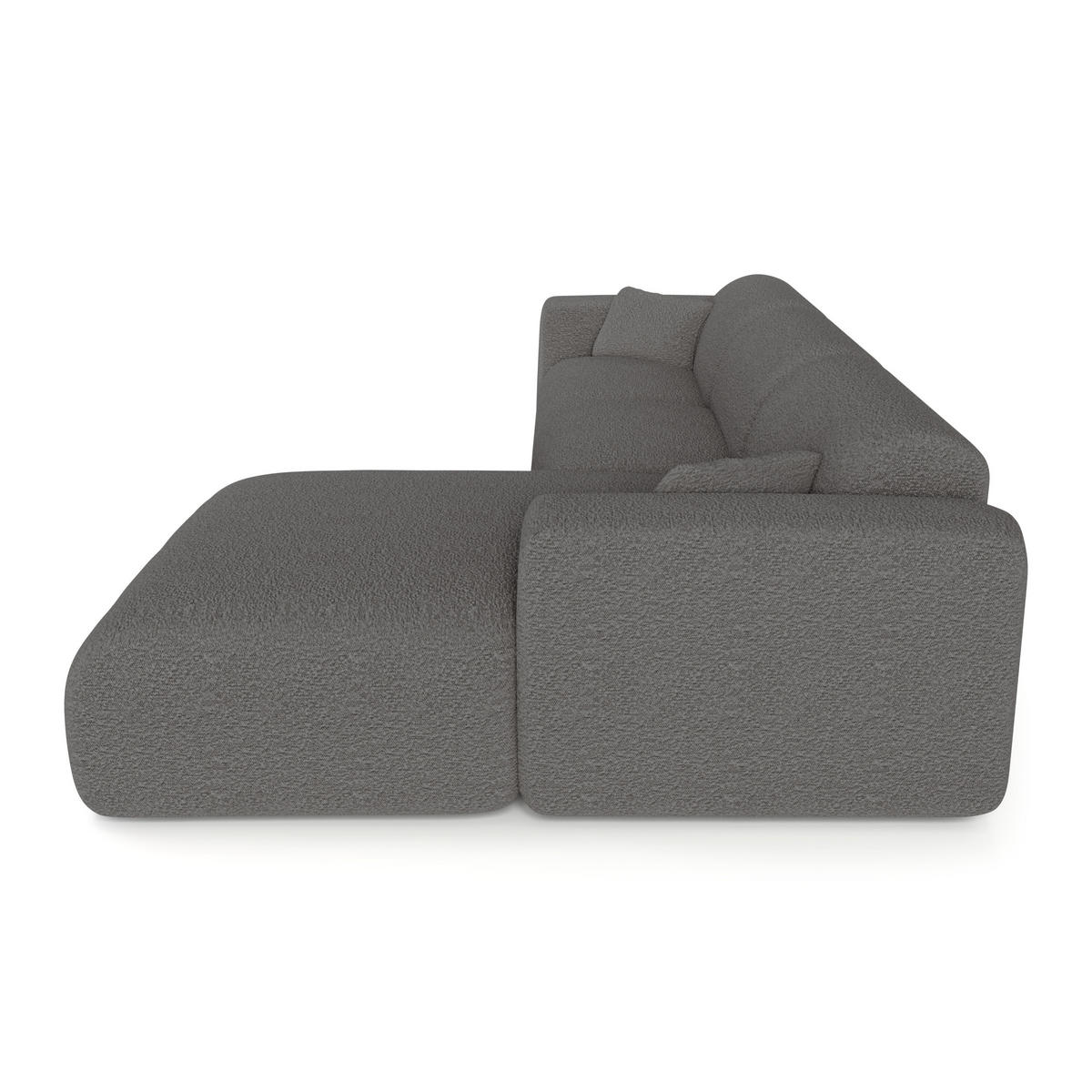 ECKSOFA RECHTS SCHLAFSOFA Steinbock Graphitgrau 280cm - Graphitfarben/Grau, Textil (280/165cm) - Sia Home