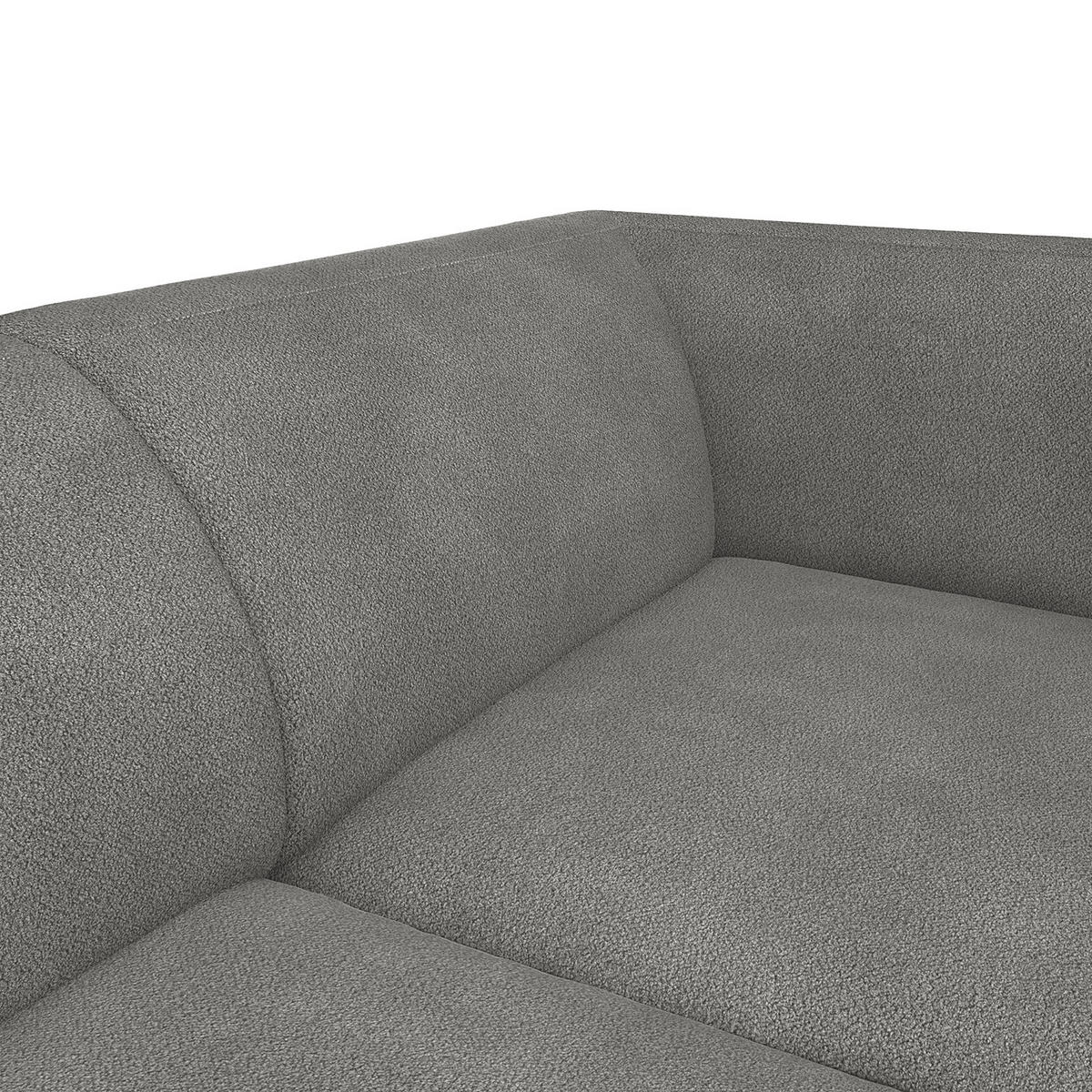 2,5-SITZER SOFA - Schwarz/Grau, Textil/Metall (175/74/88cm) - home24