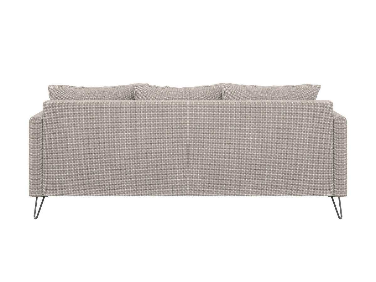 3-SITZER-SOFA Harmony Taupe Chenille - Taupe/Schwarz, Textil/Metall (200/85/100cm) - S-Style Möbel