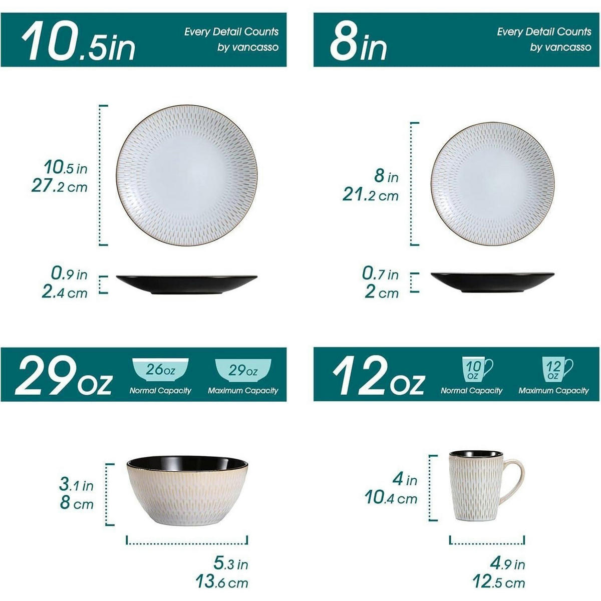KOMBISERVICE 16-teiliges Set Steinzeug Grau - Multicolor, Keramik (27.3/1/27.3cm)