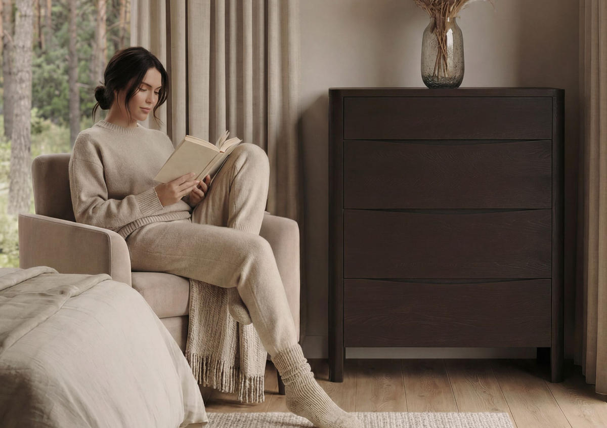 HOLZKOMMODE Modena Low 80, Palisanderfarbe - Wengefarben, Holz/Buchenholz (80.4/106.3/45cm) - Visby