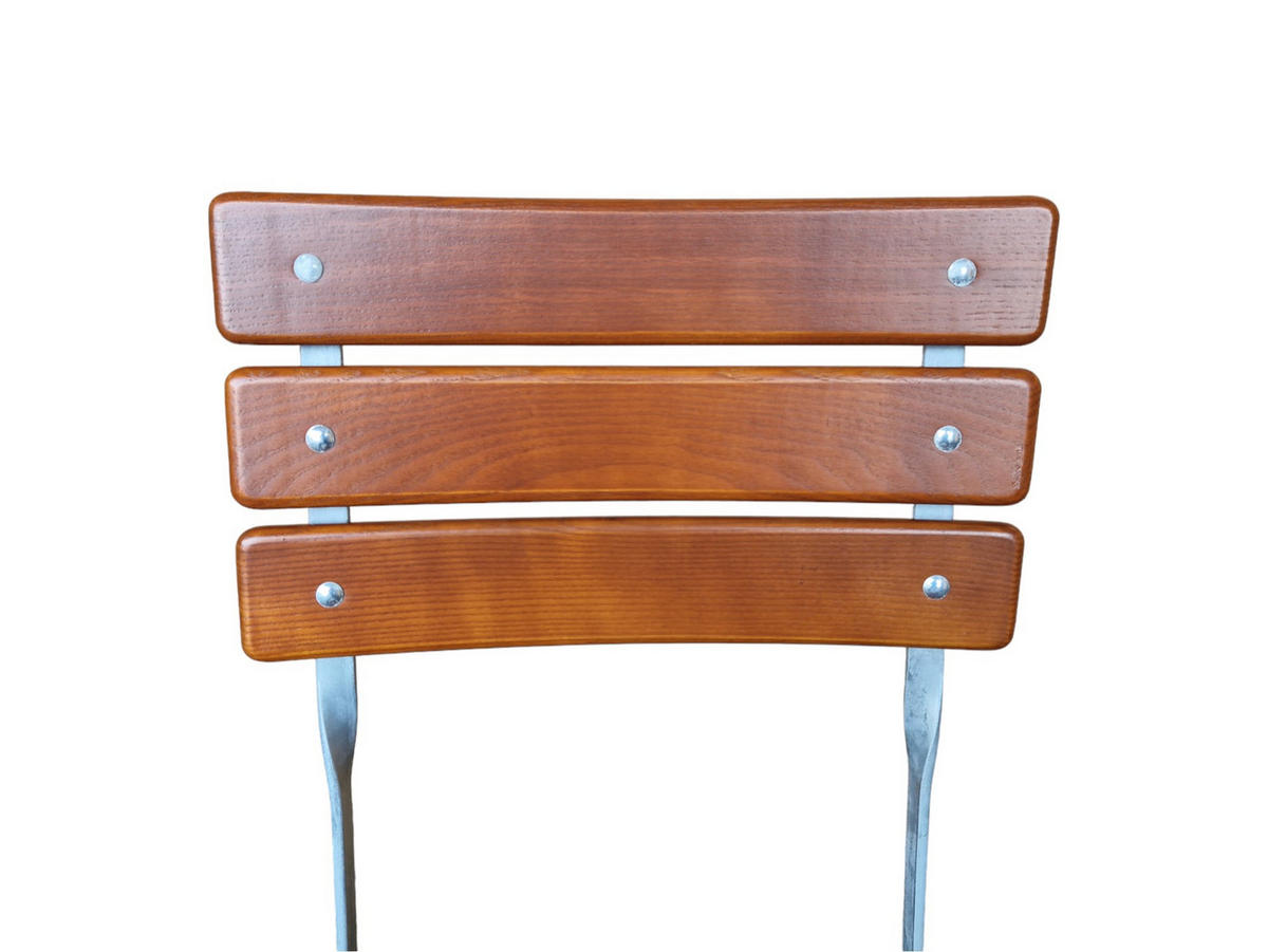 BIERGARTENSTUHL BERGWIESE 1-Sitzer 89x40x42cm Eschenholz Silber/Braun - Braun, Holz (40/89/42cm) - CHEFGASTRO