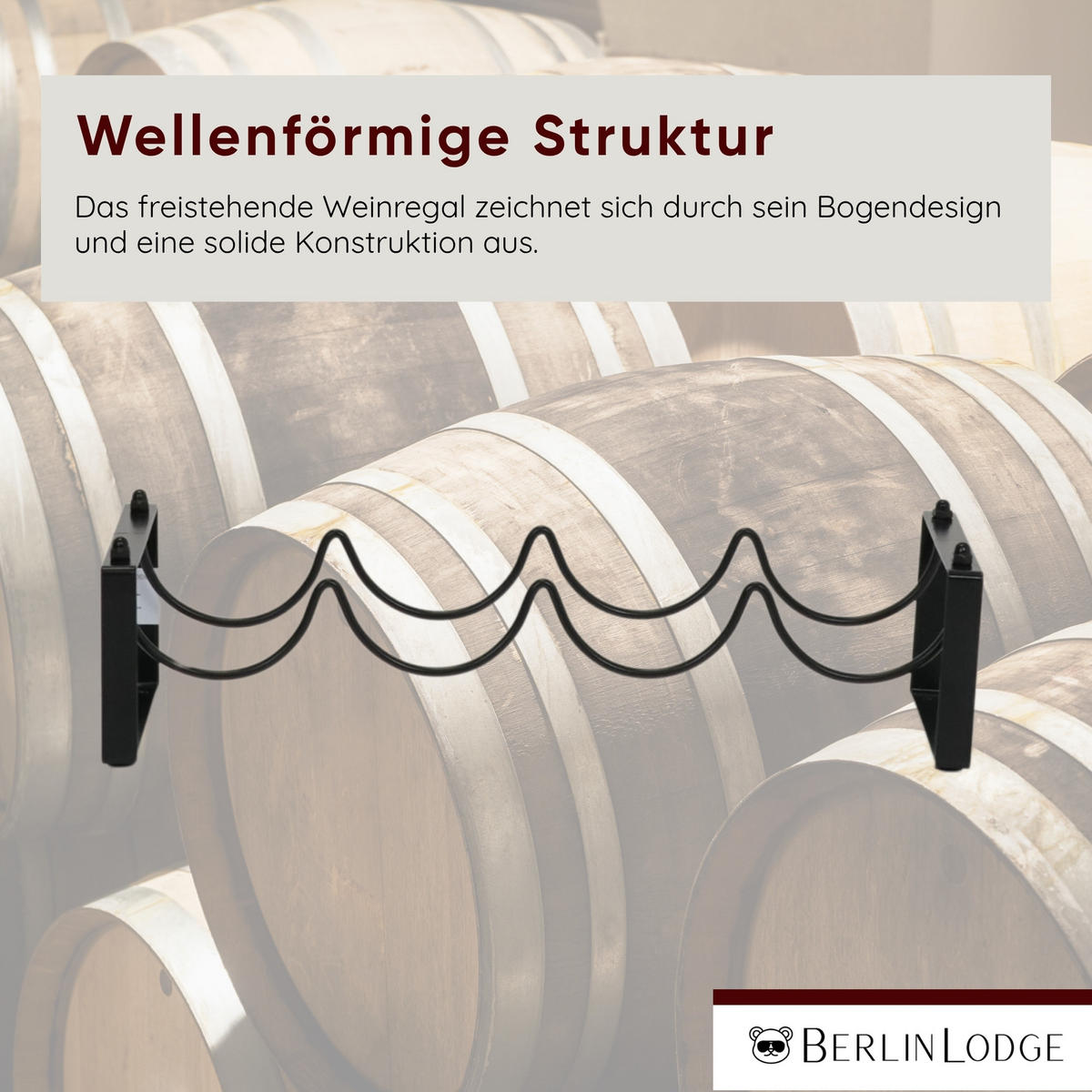 WEINREGAL Barossa Modular HxBxT 10x43,5x17 cm 4 Flaschen 1 Ebene Schwarz - Schwarz, Metall (43.5/10/17cm) - BERLINLODGE