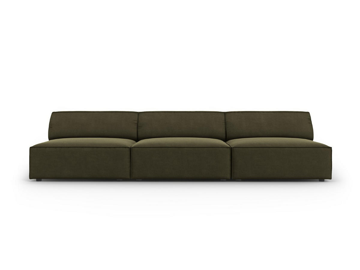 SOFA Jodie aus Samt grün 3 Sitzplätze - Grün, Textil (240/70/102cm) - Micadoni