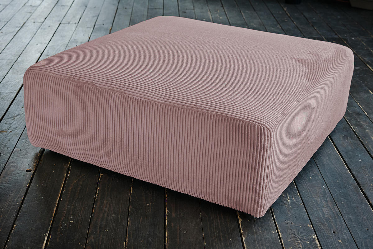 SITZELEMENT MODULSOFA WIOLO SOFT Pink Cord - Pink/Schwarz, Kunststoff/Textil (111/43/111cm) - KAWOLA