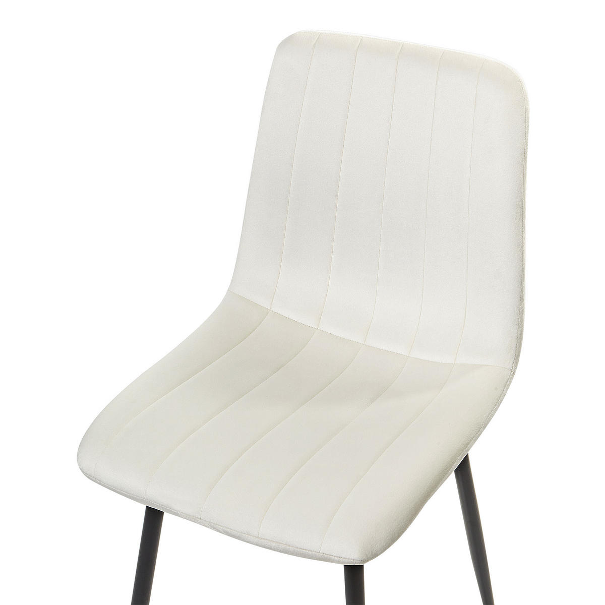 ESSZIMMERSTUHL 4er-Set Samtstoff Cremeweiß Kalispell - Schwarz/Weiß, Textil (45/88/62cm) - Beliani