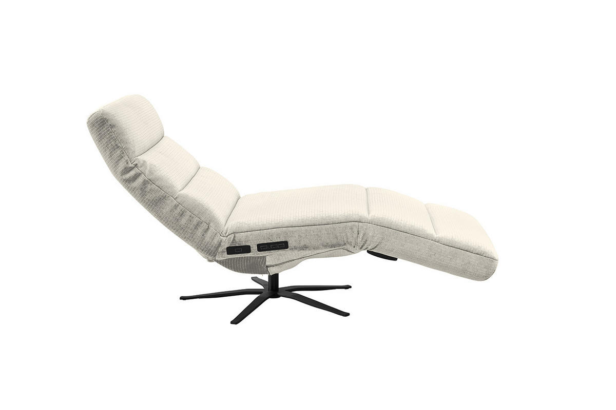 RELAXLIEGE ALINA Cremeweiß Cord - Creme/Schwarz, Textil/Metall (82/115/156cm) - KAWOLA
