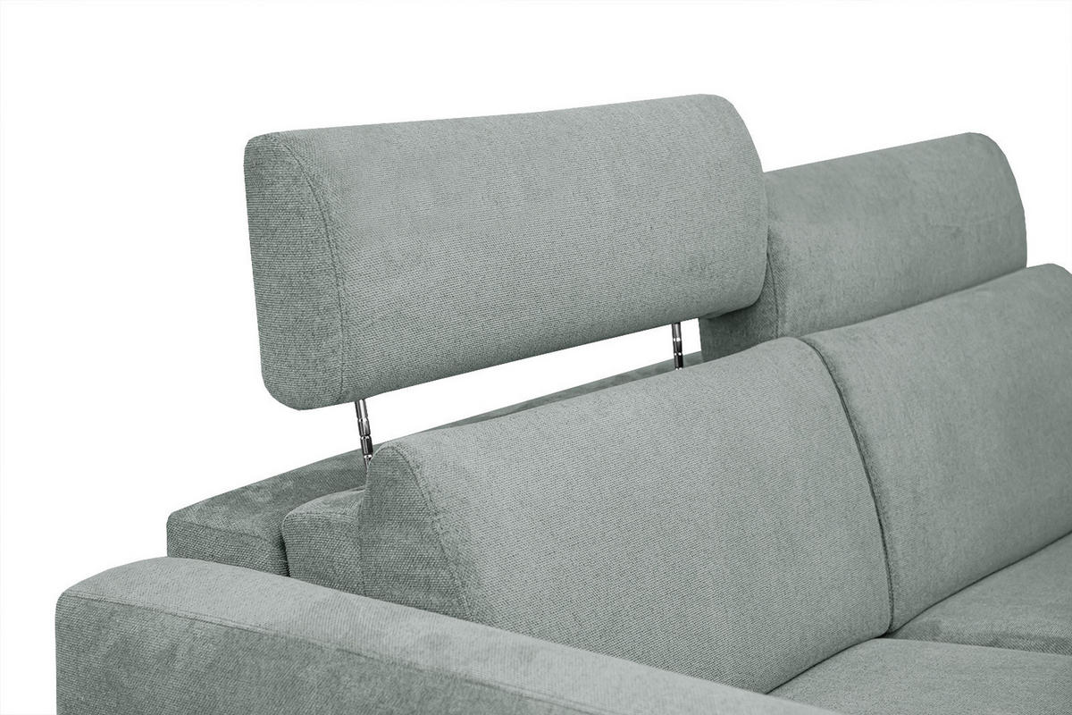 SOFA MEZO 3-Sitzer mit Schlaffunktion, platinfarben - Platinfarben/Schwarz, Holz/Textil (232/90/107cm) - Courtois Laville