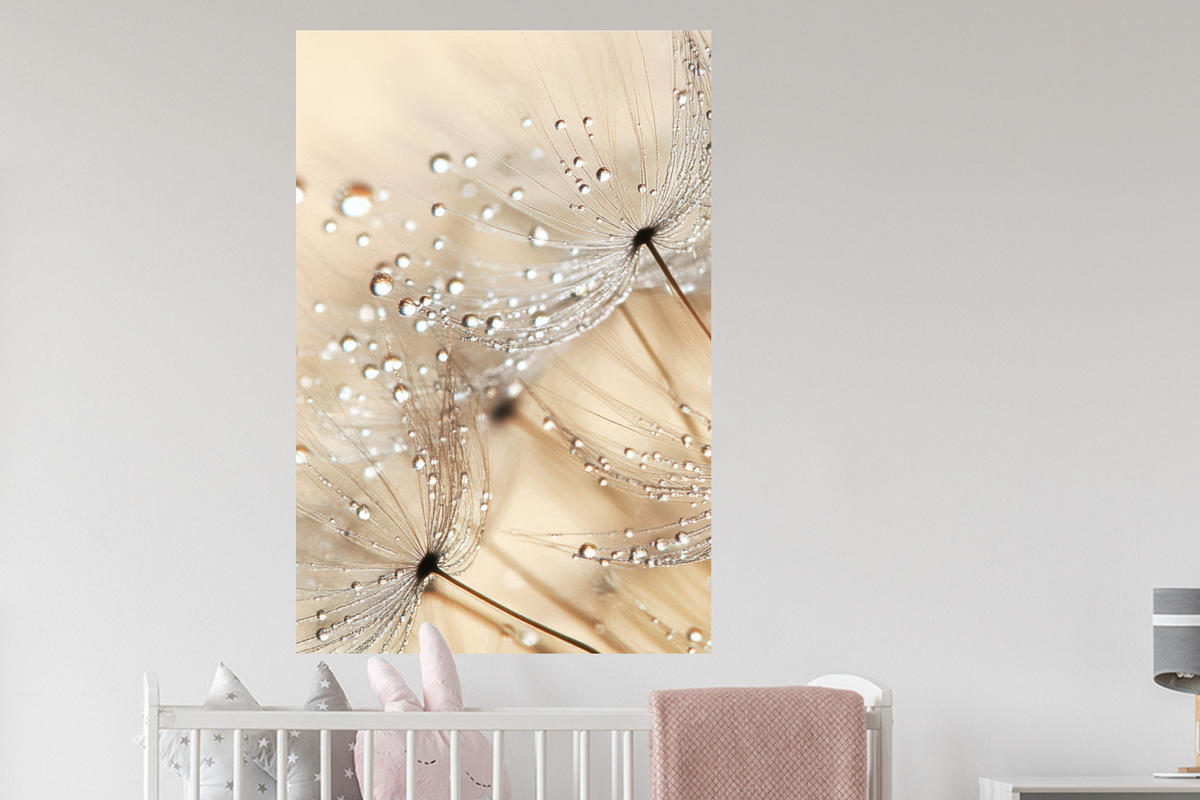 WANDTATTOO Löwenzahn - Abstrakt - Natur - Beige 80x120 cm - Braun, Kunststoff (80/120/0.1cm) - MuchoWow