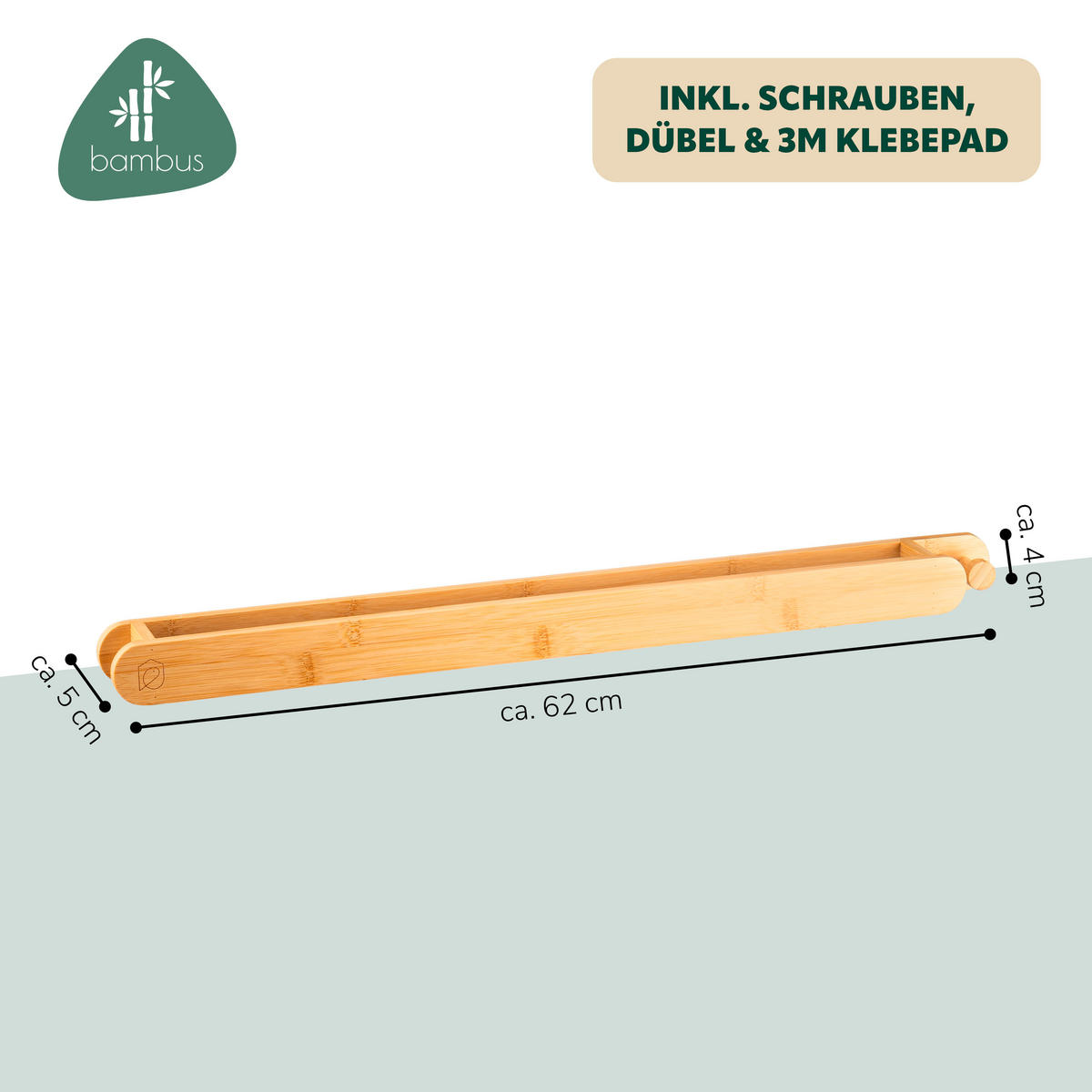 HANDTUCHHALTER, Bambus - Braun, Holz (62/4/5cm) - eluno