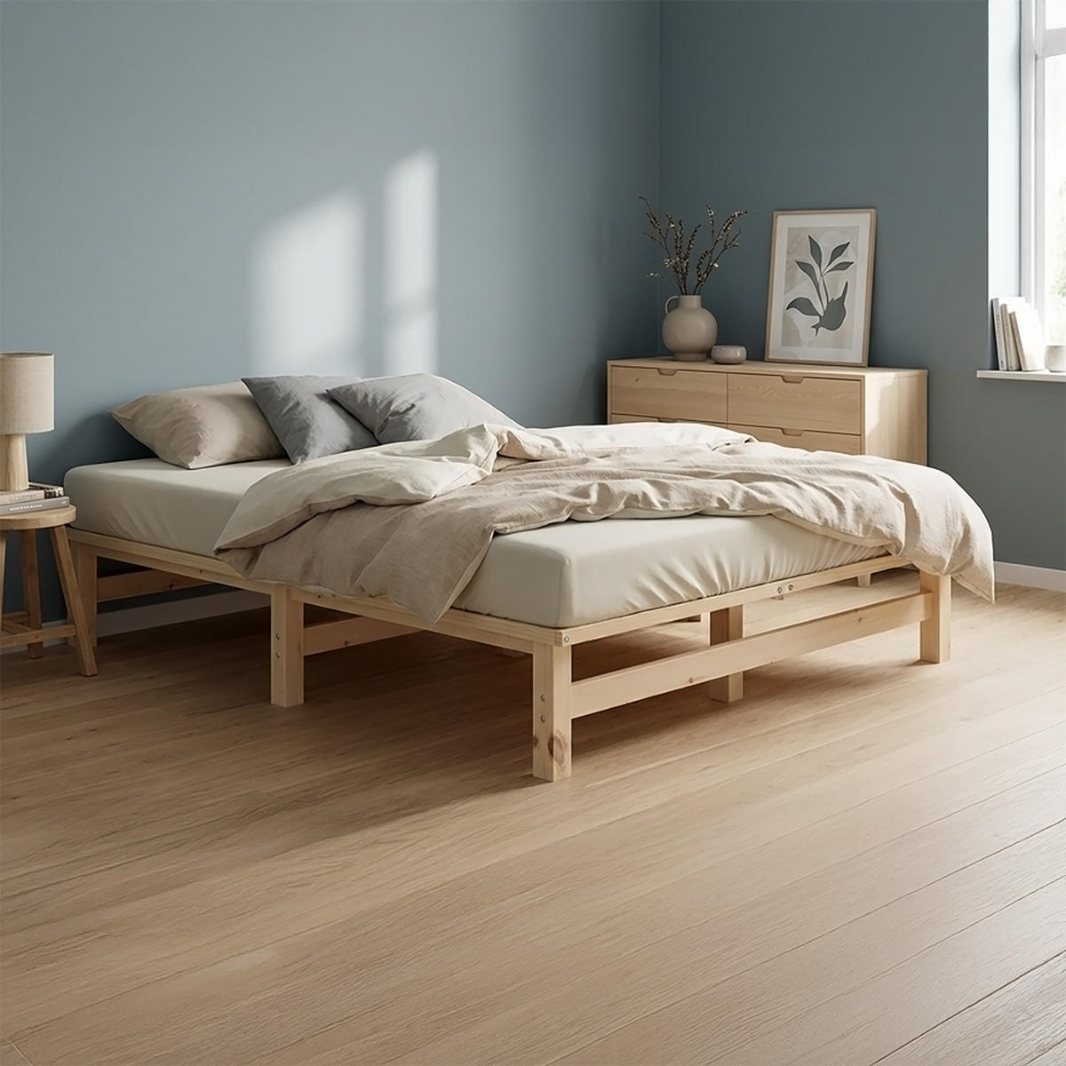 HOLZBETT mit Lattenrost 120/200 cm natur - Naturfarben, Holz (120/200cm) - Homestyle4u