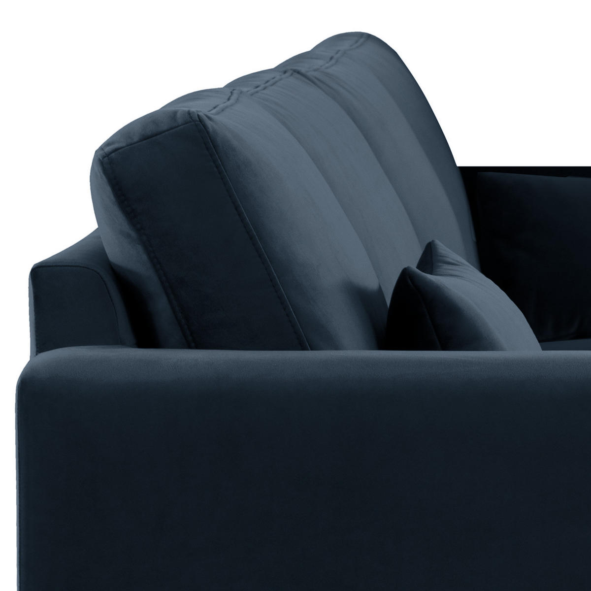 ECKSOFA mit Longchair - Eichefarben/Dunkelblau, Eichenholz/Textil (281/153cm) - home24