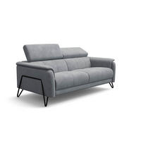 SOFA RODEN 3-Sitzer, hellgrau, Veloursstoff - Hellgrau, Holz/Textil (194/82/103cm) - Wozimo