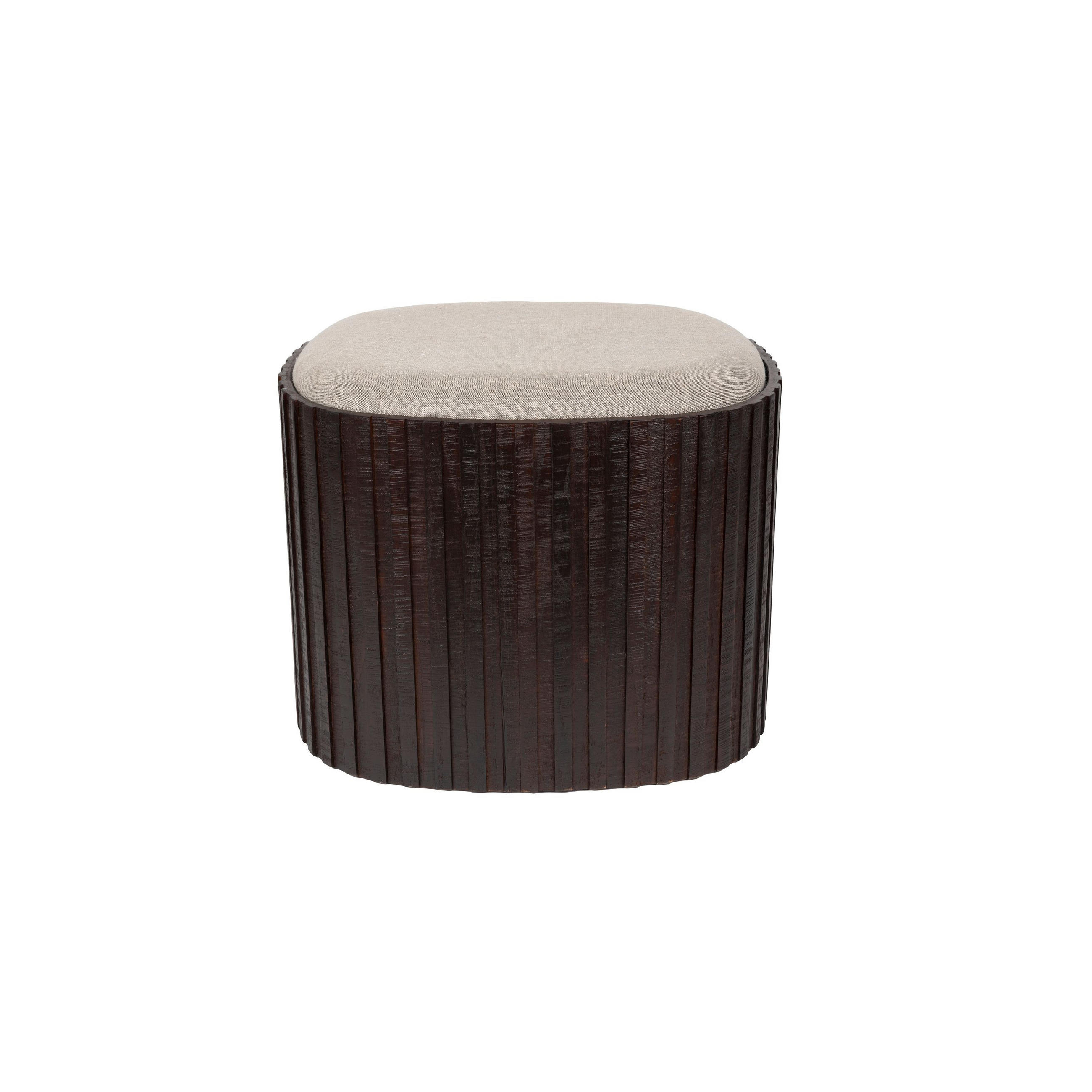 SITZHOCKER Bay Mit Stauraum Organisch Geformt - Beige/Braun, Holz (52/39/50cm) - Dutchbone