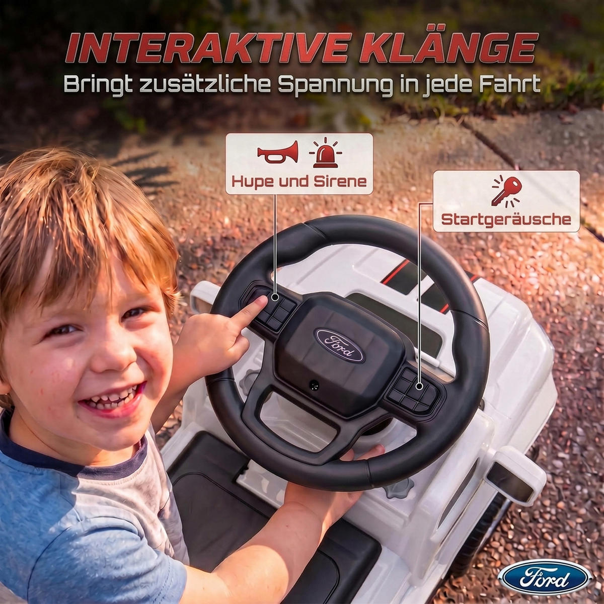 RUTSCHAUTO-FÜR-KINDER PP Weiß - Weiß, Kunststoff (80/25.5/33cm) - AIYAPLAY