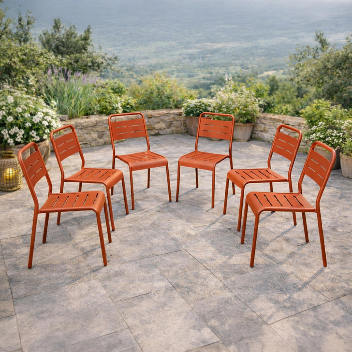STUHL Bergame Terrakotta 6er-Set - Terracotta, Metall (59/79/43cm) - Concept Usine