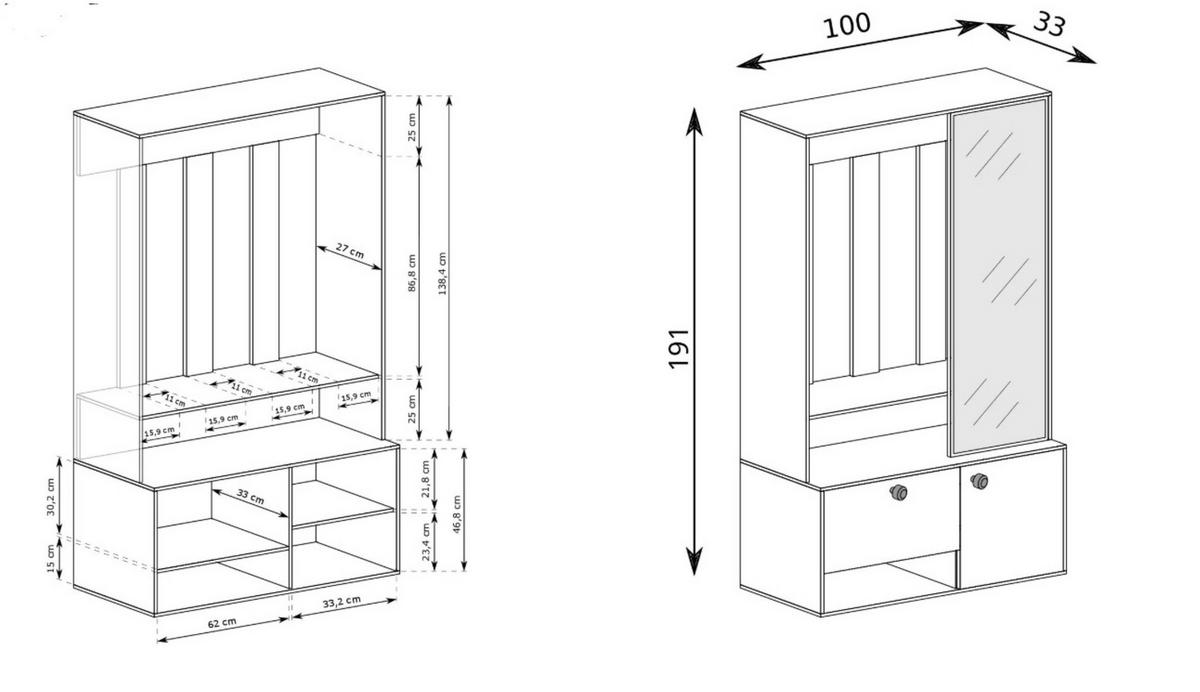 GARDEROBENSCHRANK SETA 100/190/33 Modern Garderobenschrank Hellgrün - Hellgrün, Holzwerkstoff (100/190/33cm) - MASSENO