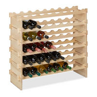 WEINREGAL - Hellbraun, Holz (82/73/25cm) - Relaxdays