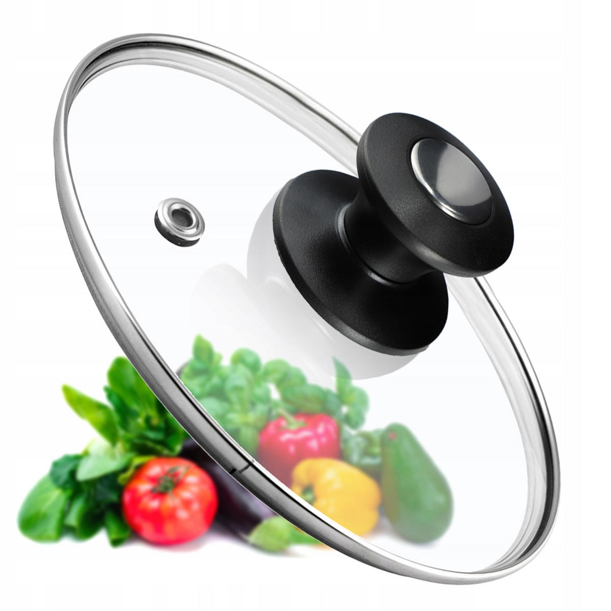 DECKEL mit Griff, 14 cm, 1 Stück - Transparent, Glas/Kunststoff (14cm) - KADAX