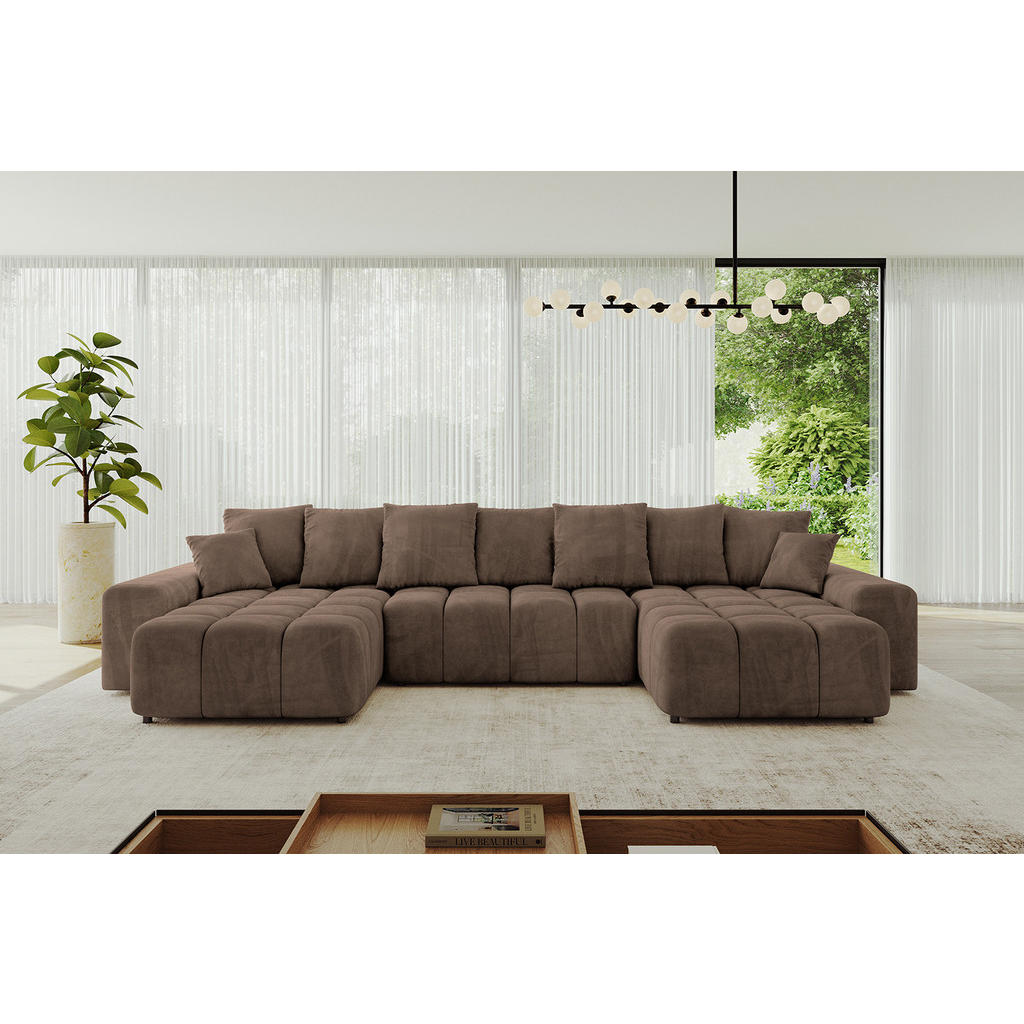 Thumbnail - Altdecor Wohnlandschaft, Braun, Textil, 6-Sitzer, U-Form, 390x84x175 cm, Wohnzimmer, Sofas & Couches, Wohnlandschaften, ...