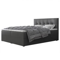 BOXBETT RENZO 200/200 cm mit Matratze und Topper, Schwarz - Schwarz, Holzwerkstoff/Textil (200/200cm) - Idohome