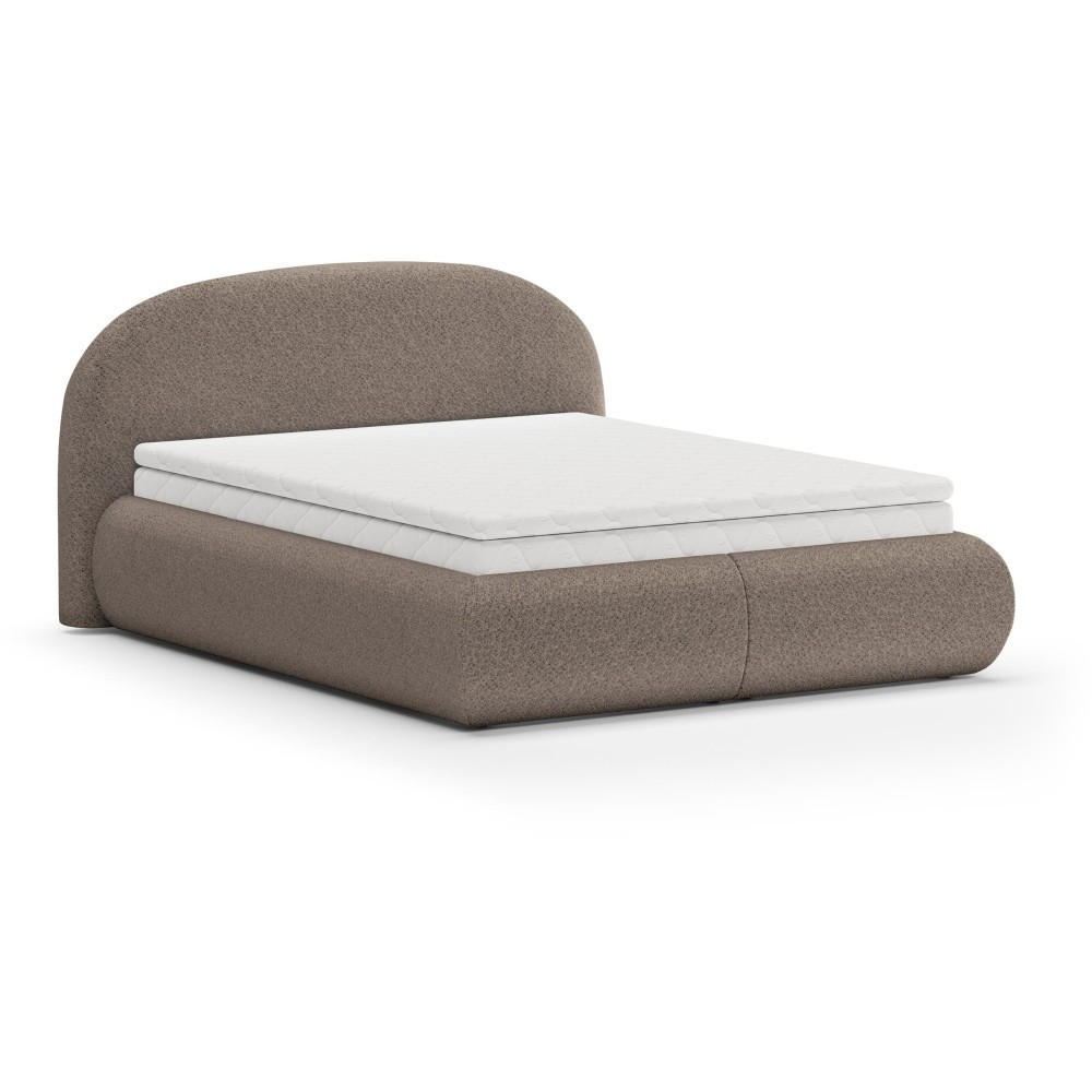 POLSTERBETT Motti mit Matratze und Topper, 160x200 cm, Cappuccino - Cappuccino, Textil (160/200cm) - Beautysofa