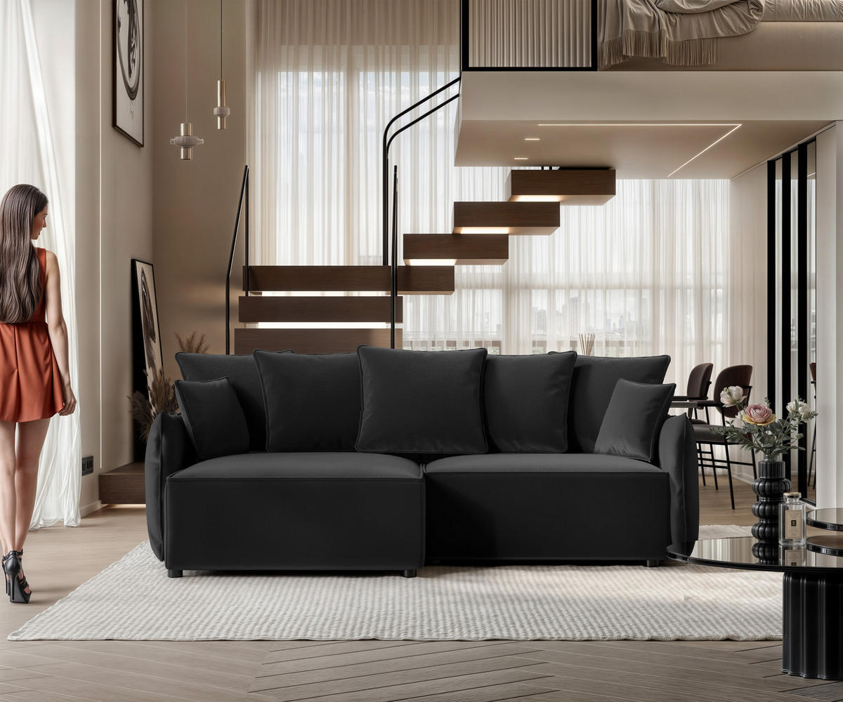 ECKSOFA LEON mit Schlaffunktion und Bettkasten Anthrazit - Anthrazit, Holzwerkstoff/Kunststoff (250/160cm) - Idohome