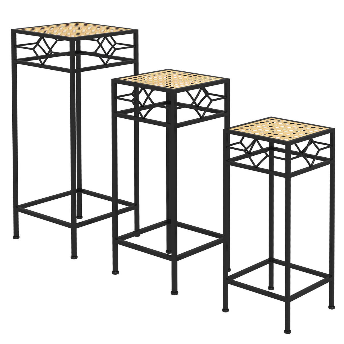 PFLANZENSTÄNDER, Metall, Gold - Goldfarben, Metall (28/28/66cm) - Outsunny