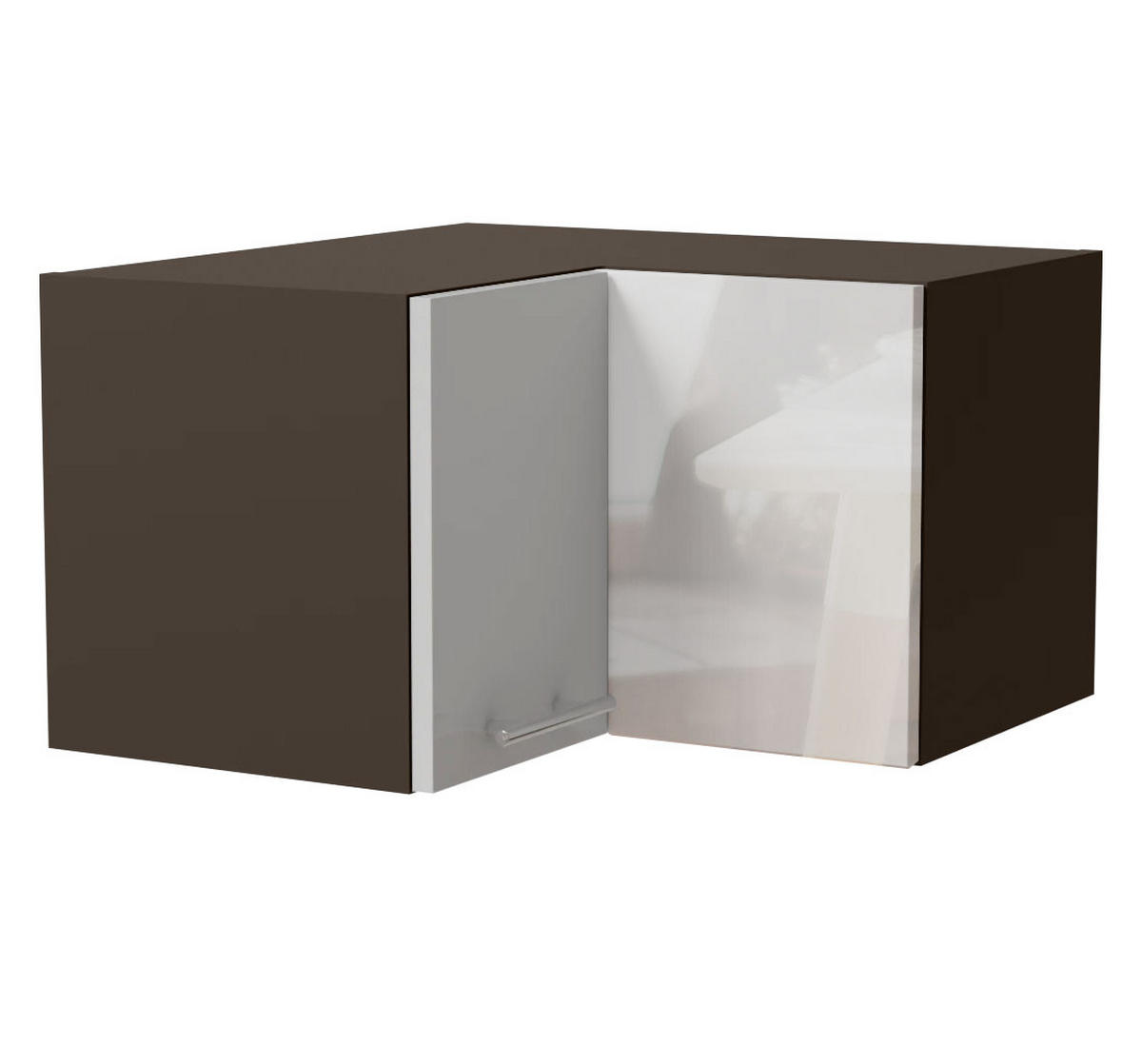 ECKHÄNGESCHRANK Essen W12/60/36 Weiß Hochglanz / Lava Matt 60 / 60 / 36cm - Dunkelgrau/Weiß Hochglanz, Holz/Holzwerkstoff (60/36/60cm) - Feldmann-Wohnen