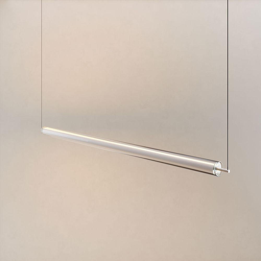 LED-HÄNGELAMPE Ranya Aluminium/Klar 160cm - Klar/Alufarben, Glas (160/7/7cm) - s.luce