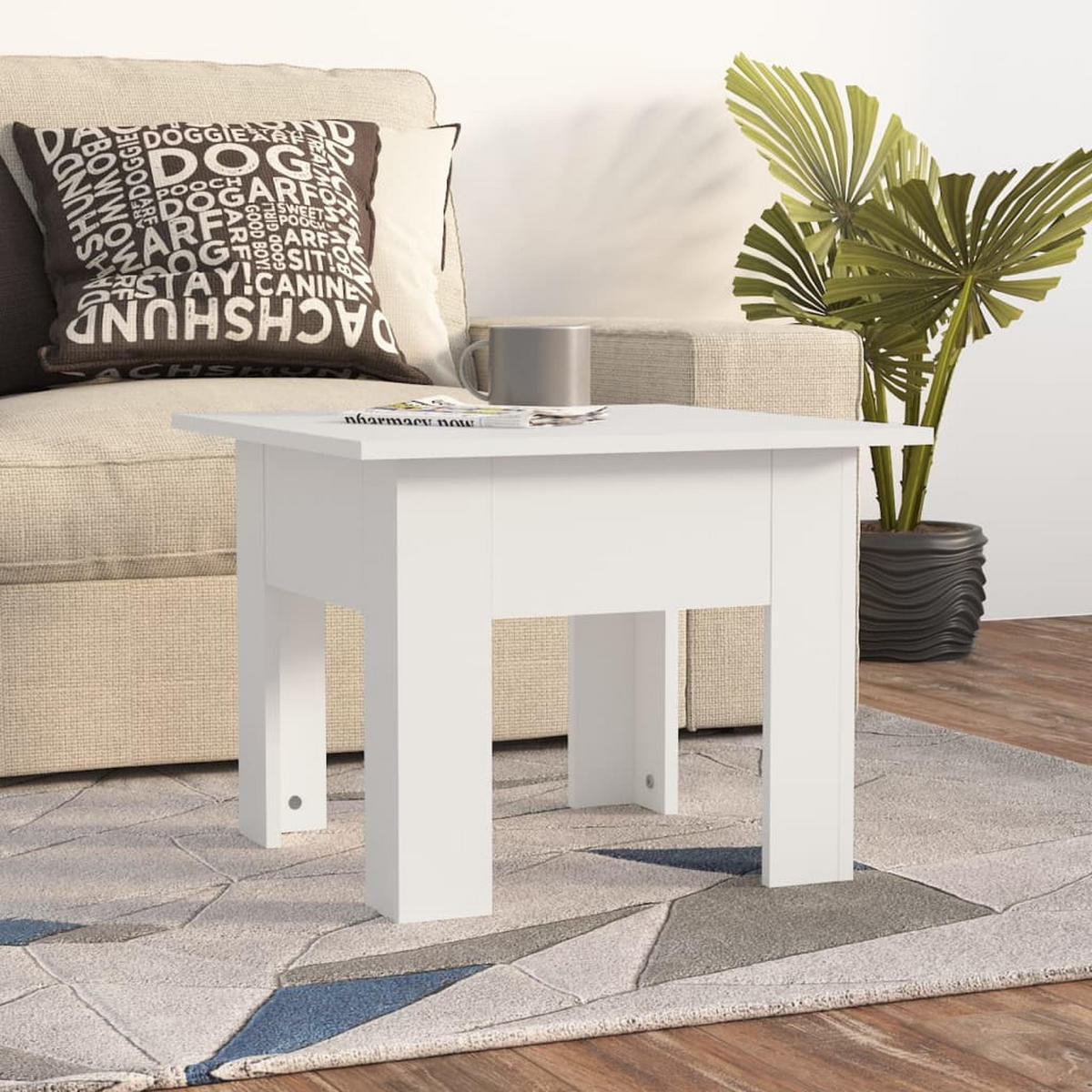 COUCHTISCH Weiß 55x55x42 cm Holzwerkstoff - Weiß, Holzwerkstoff (55/55/42cm) - furnicato