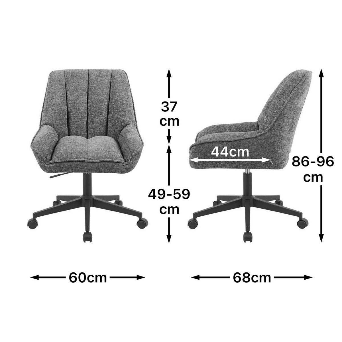 BÜROSTUHL Mika-Jette - Schwarz/Grau, Textil/Metall (60/85/68cm) - DUBI Möbel