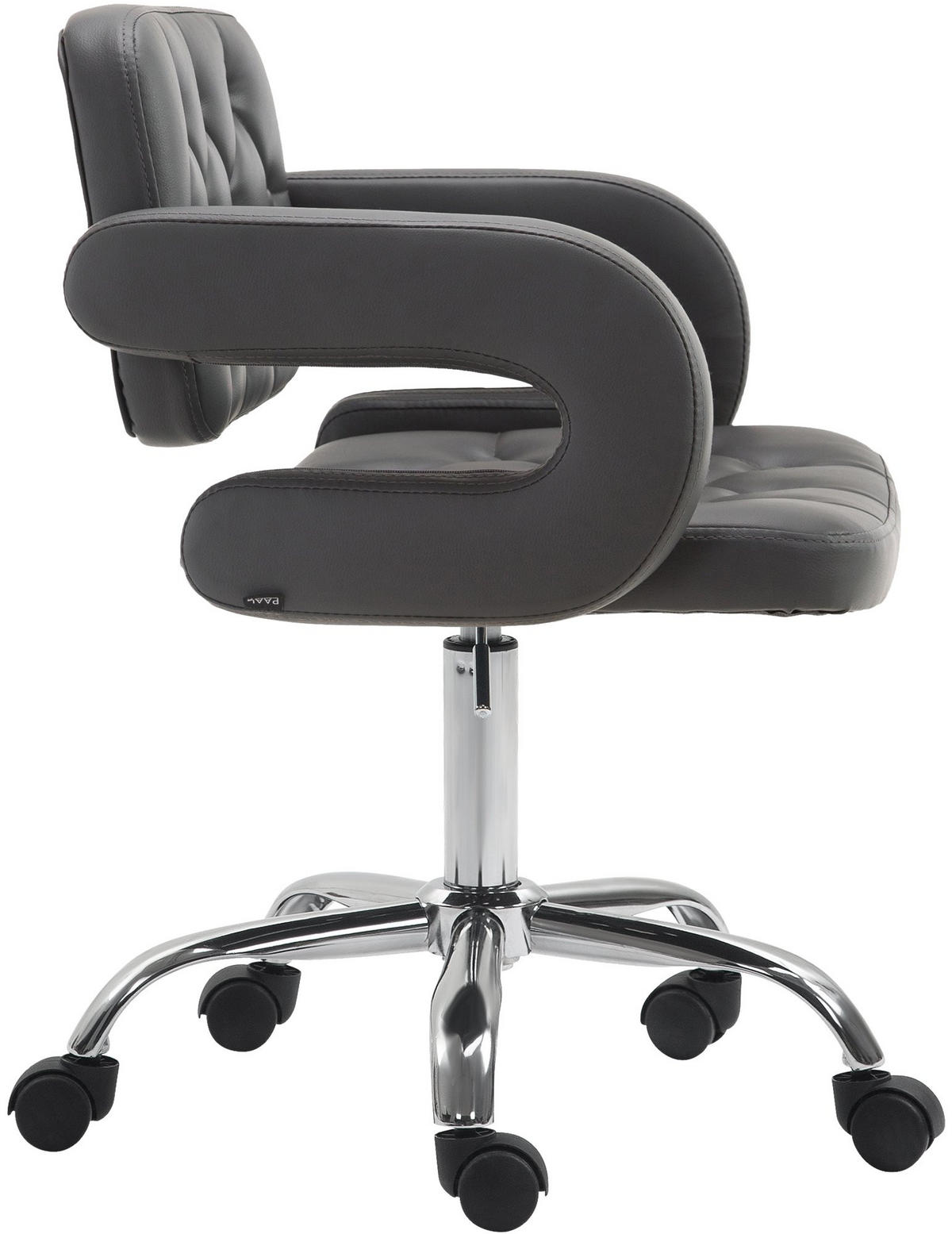 DREHSTUHL Lederlook grau - Chromfarben/Grau, Textil/Metall (62/78/55cm) - CLP