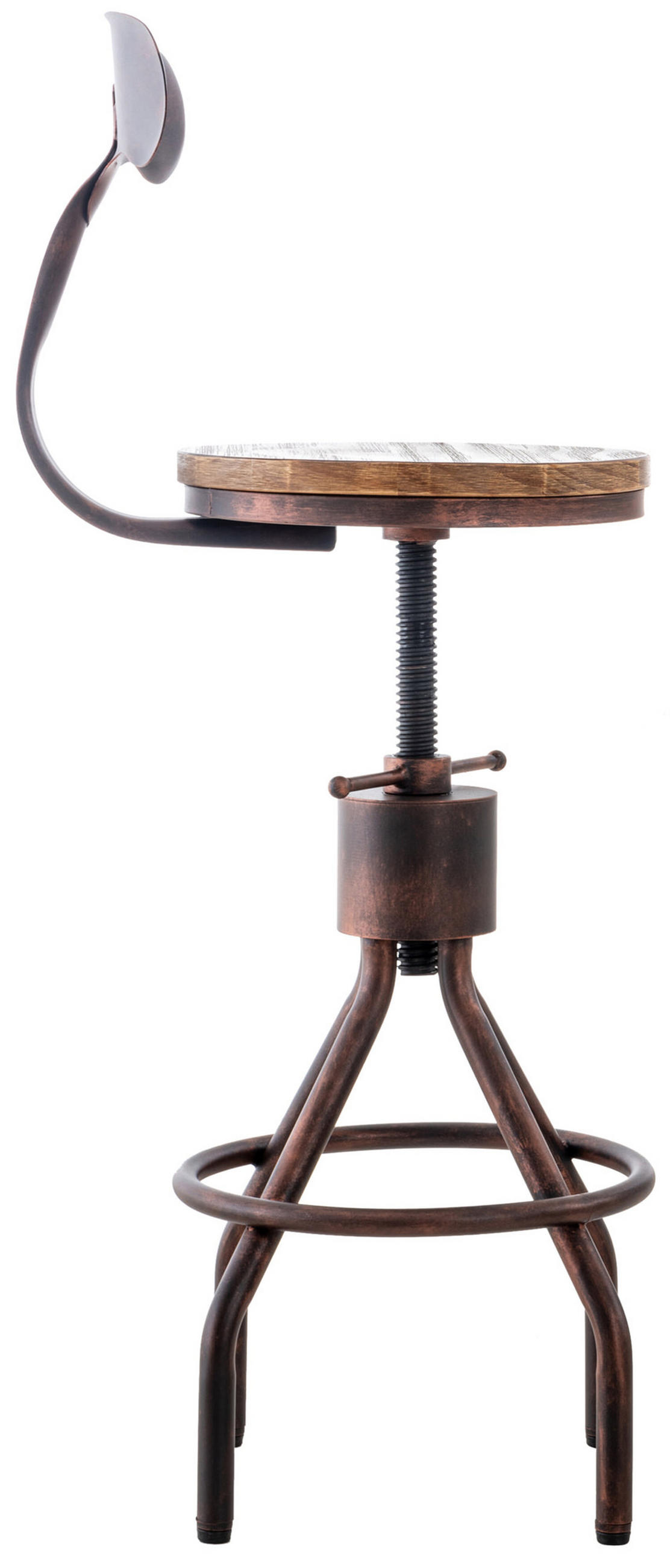 BARHOCKER Hafa, Holzsitz Gestell, Bronze - Braun/Bronzefarben, Holz/Metall (41/100/41cm) - TPFLiving